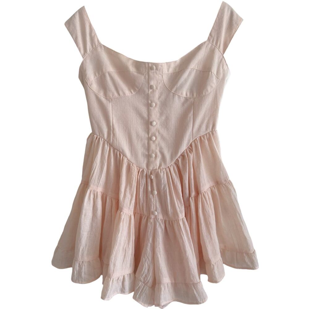 SOLD* Vanessa Mooney Elisabeth Bustier Romper Dress Large Pink Ethereal Fairy - Picture 2 of 7